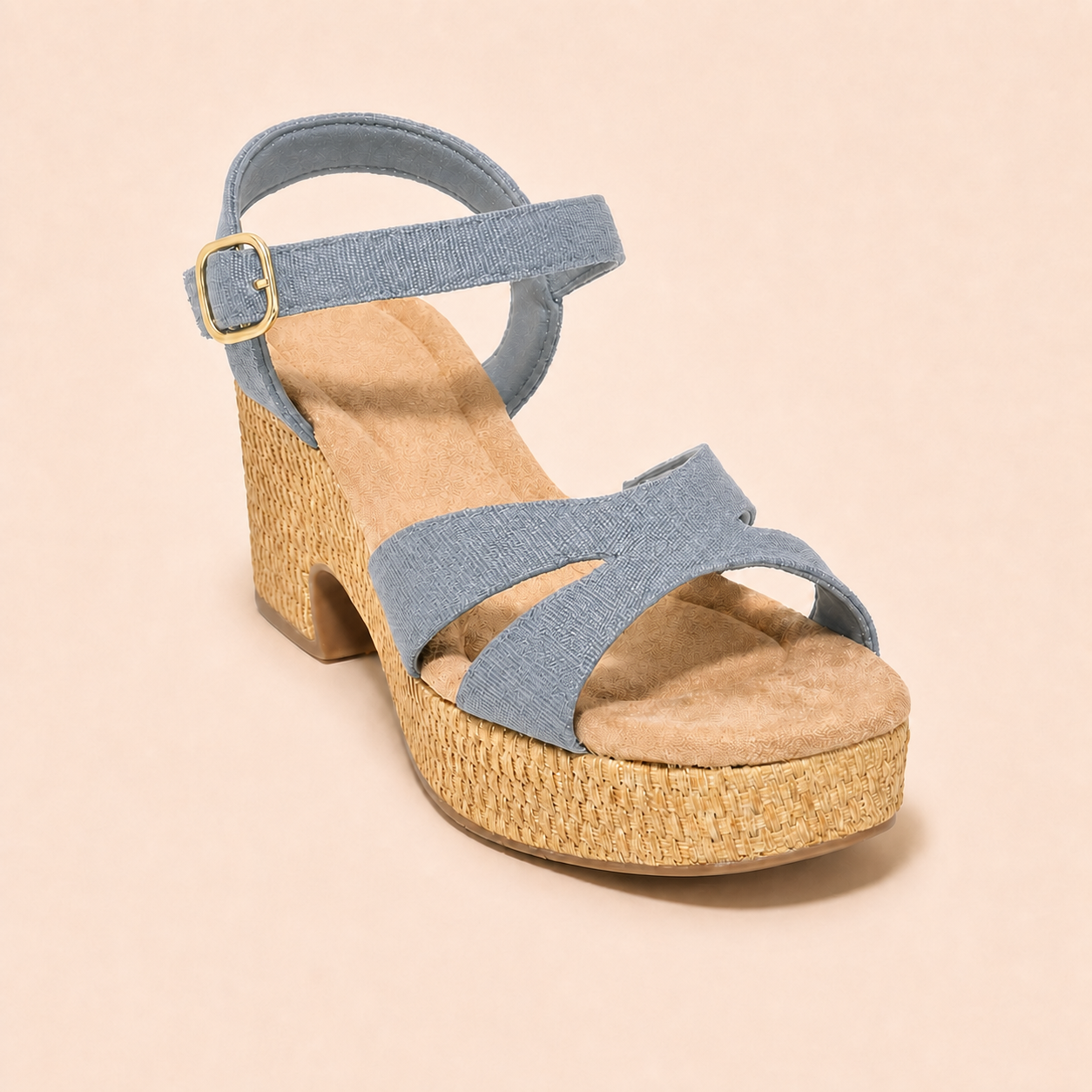 Women’s Comfy Cross-Strap Woven Platform Sandals