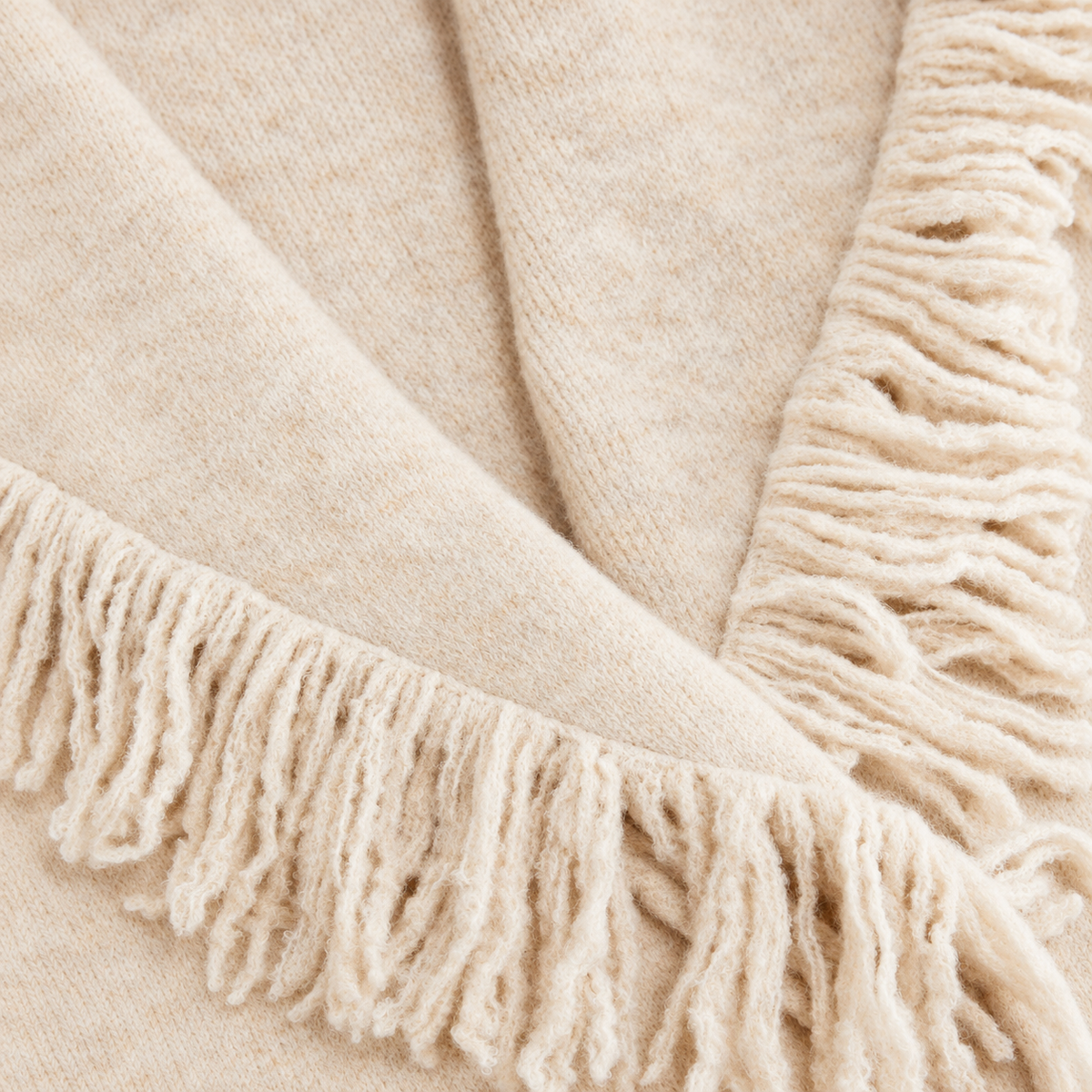 Fringed Wool-blend Knit Wrap Cardigan With Belt