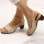 Women's Comfy Elegant Low Chunky Heel Shoes