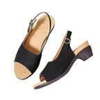 Women's Comfy Elegant Low Chunky Heel Shoes