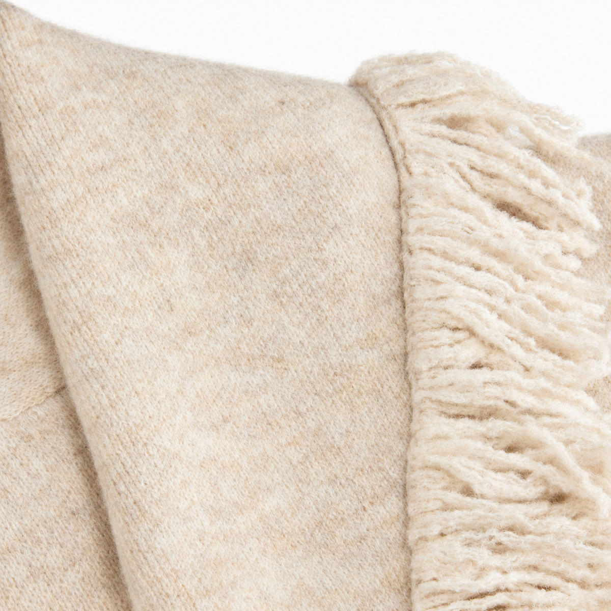 Fringed Wool-blend Knit Wrap Cardigan With Belt