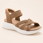Women's Comfy Knit Cross-Strap Cushioned Walking Sandals