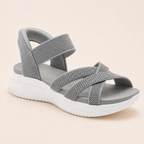 Women's Comfy Knit Cross-Strap Cushioned Walking Sandals