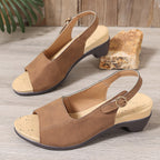 Women's Comfy Elegant Low Chunky Heel Shoes