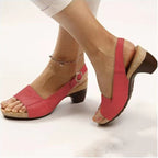 Women's Comfy Elegant Low Chunky Heel Shoes