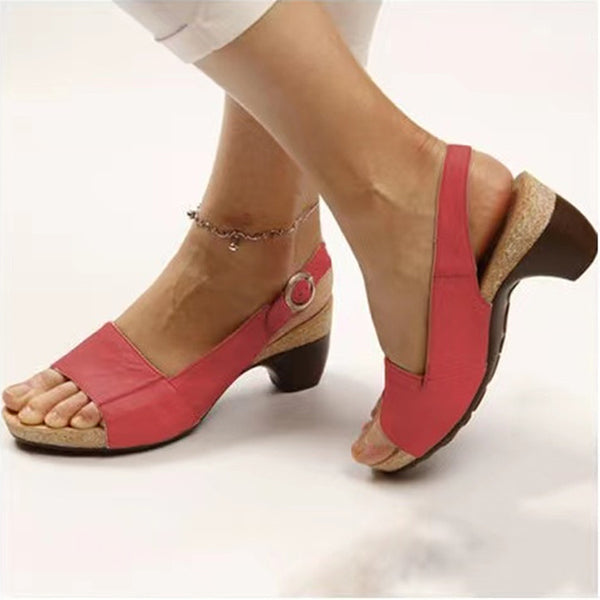Women's Comfy Elegant Low Chunky Heel Shoes